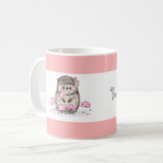 Mug Petit Hérisson rose (Devant gauche)