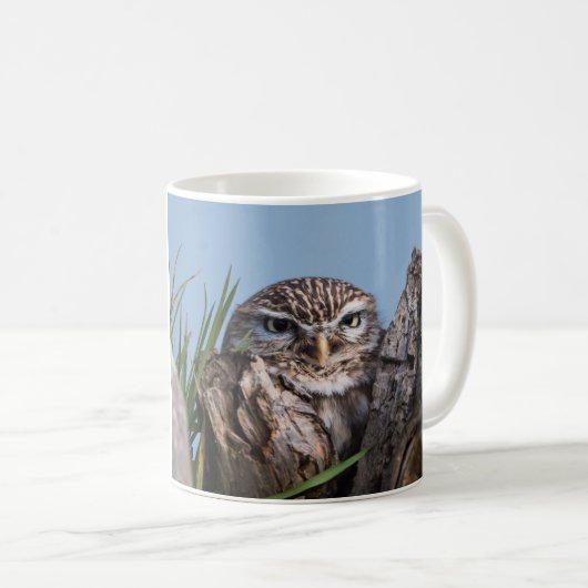 Mug Petit hibou perché sur le tronc d'arbre (Devant droit)