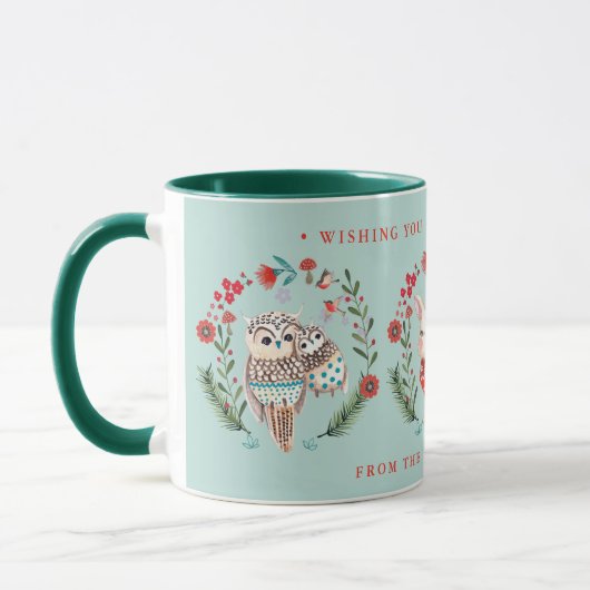 Mug Petit hibou Rabbit Penguin Noël Nom de Noël (Gauche)