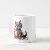 Mug Petit Kitten noir | Bonne Halloween (Devant gauche)