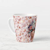 Mug Petit Latte Cœurs et Fleurs Or Rose (Angle gauche)