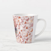 Mug Petit Latte Cœurs et Fleurs Or Rose (Droite)