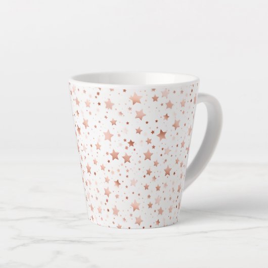 Mug Petit Latte Étoiles Or Rose Délicat (Angle droit)