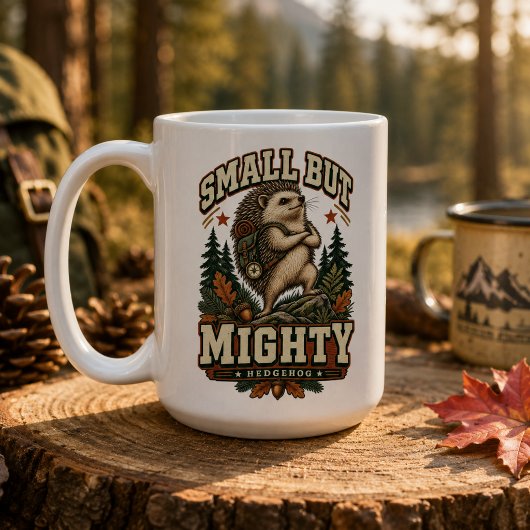 Mug Petit mais puissant hérisson rétro de camping d'av