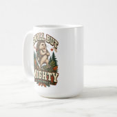 Mug Petit mais puissant hérisson rétro de camping d'av (Devant gauche)