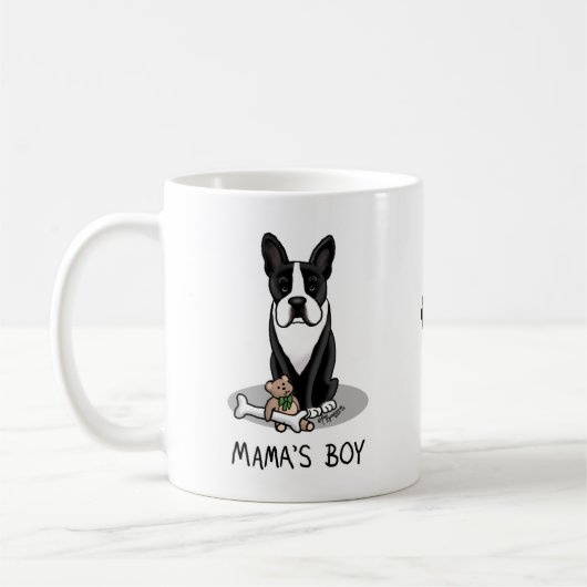 Mug Petit Mama's Boy Boston Terrier (noir) (Gauche)