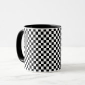 Mug Petit motif à carreaux noir et blanc (Devant gauche)