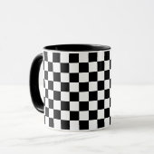 Mug Petit motif à carreaux noir et blanc (Devant gauche)