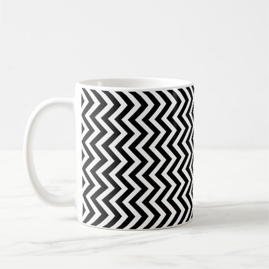 Mug Petit Motif vertical Chevron noir et blanc (Gauche)