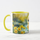 Mug Petit oiseau doux prés jaune fleurs (Gauche)
