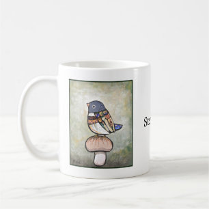 Mug Petit Oiseau Magique Sur Champignon Nom Personnali