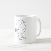 Mug Petit oiseau rouge-gorge linéaire (Devant droit)