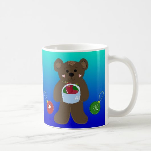 Mug Petit ours avec un panier d'ornements (Droite)