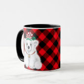 Mug Petit ours d'ours polaire de Noël, couronne de bai (Devant gauche)