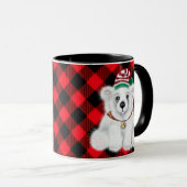 Mug Petit ours d'ours polaire de Noël, couronne de bai (Devant droit)