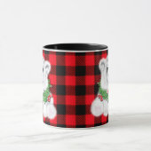 Mug Petit ours d'ours polaire de Noël, couronne de bai (Centre)