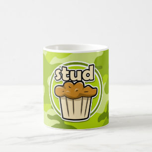 Mug Petit pain drôle de goujon sur le camo vert