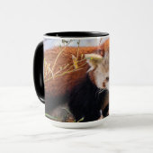 Mug Petit panda rouge pâle (Devant gauche)