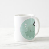 Mug Petit poulpe mignon utilisant un casquette (Devant droit)
