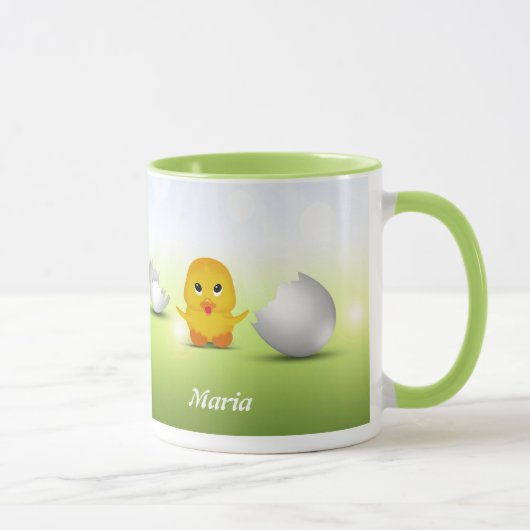 Mug Petit poussin mignon de bébé votre nom (Droite)