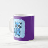 Mug Petit Raccoon En Musique Bleue (Devant gauche)