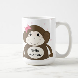 Mug Petit Singe Avec Un Nœud Rose Dans Les Cheveux