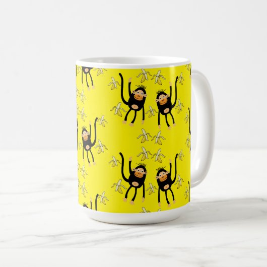Mug Petit Singe Et Bananes (Devant droit)