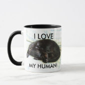 Mug petit somme de chat, J'AIME, MON HUMAIN ! (Gauche)