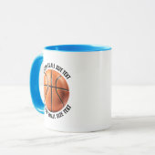 Mug Petit texte BLEU CLAIR Combo 11oz Basketball perso (Devant gauche)
