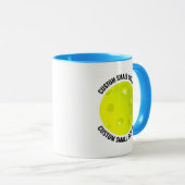 Mug Petit texte BLEU CLAIR Combo 11oz Pickleball perso (Devant droit)