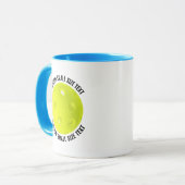 Mug Petit texte BLEU CLAIR Combo 11oz Pickleball perso (Devant gauche)