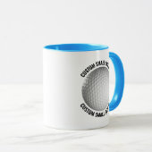Mug Petit texte BLEU CLAIR Combo 325ml Golf personnali (Devant droit)
