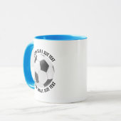 Mug Petit texte BLEU CLAIR Combo 325ml Soccer personna (Devant gauche)