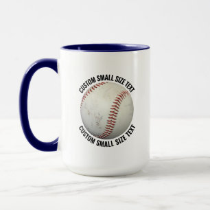 Mug Petit texte BLEU NAVY Combinaison 450g Baseball Pe