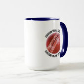 Mug Petit texte BLEU NAVY Combinaison 450g Cricket per (Devant droit)