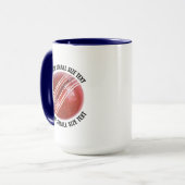 Mug Petit texte BLEU NAVY Combinaison 450g Cricket per (Devant gauche)