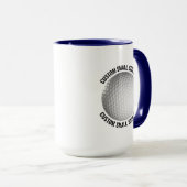 Mug Petit texte BLEU NAVY Combinaison 450g Golfe perso (Devant droit)