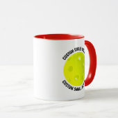 Mug Petit texte Combinaison ROUGE 11oz Pickleball pers (Devant droit)