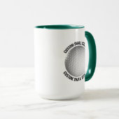 Mug Petit texte VERT CHASSEUR Combinaison 450g Tapis d (Devant droit)