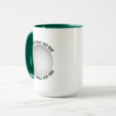 Mug Petit texte VERT CHASSEUR Combinaison 450g Tapis d (Devant gauche)