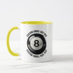 Mug Petit texte YELLOW Combo 11oz personnalisé 8 Ball
