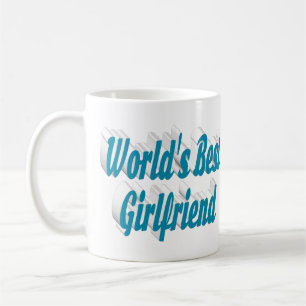 Mug Petite amie avec typographie semi-ciel bleu