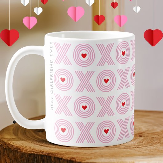 Mug Petite Amie Moderne de la Saint-Valentin XOXO