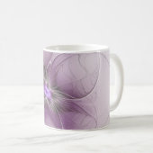 Mug Petite Beauté Moderne Mauve Grey Fractal Art Flowe (Devant droit)