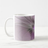 Mug Petite Beauté Moderne Mauve Grey Fractal Art Flowe (Gauche)