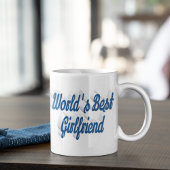 Mug Petite copine bleu mer demi-script