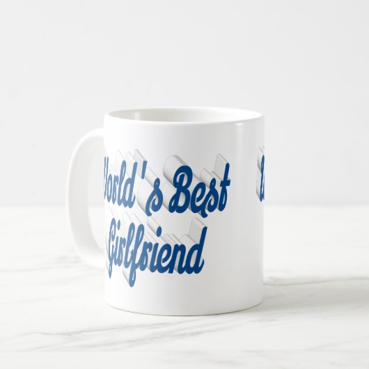 Mug Petite copine bleu mer demi-script (Devant gauche)