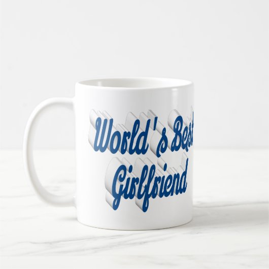 Mug Petite copine bleu mer demi-script (Gauche)