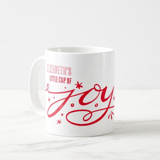 Mug Petite Coupe de joie personnalisée de la main Lett (Devant gauche)