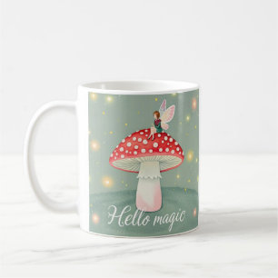 Mug Petite fée perchée sur le champignon et brillante